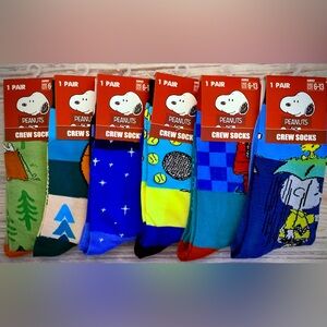 Peanuts Crew Socks- Custom Bundle of 6 Pair, Unisex